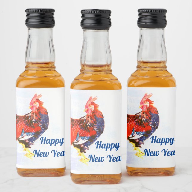 male gallinaceous ,rooster Personalized Liquor Bottle Label (Bottles)