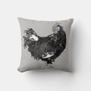 male gallinaceous ,rooster throw pillow