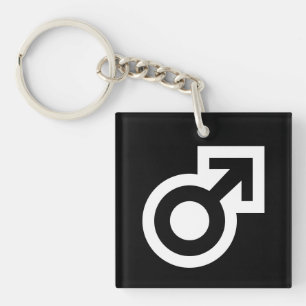 Male gender arrow symbol public WC men's toilet Keychain