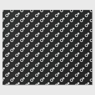 male gender symbol black white wrapping paper