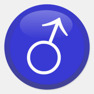 Male Gender Symbol Classic Round Sticker