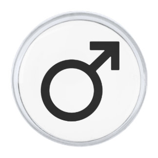 Male Gender Symbol Silver Finish Lapel Pin