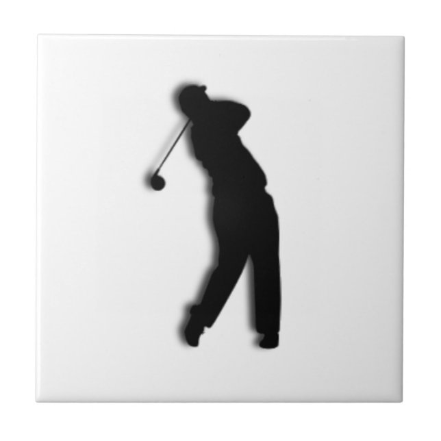 Male Golfer Ceramic Tile (Front)
