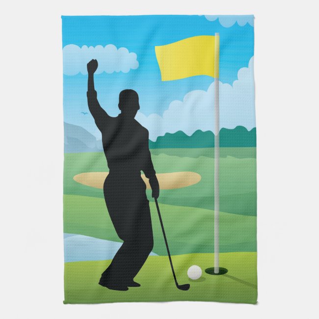 Male Golfer Design Golf Towel