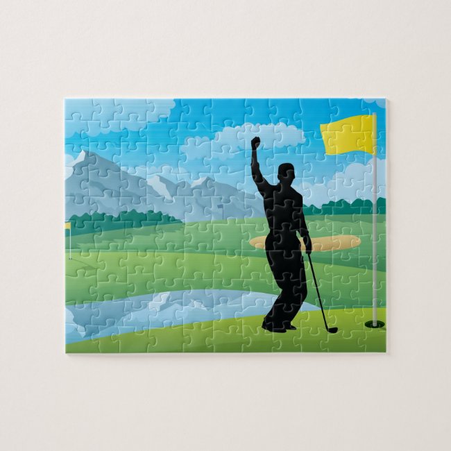 Male Golfer Design Jigsaw Puzzle