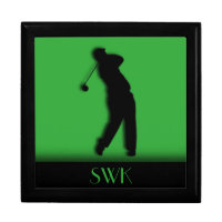 Male Golfer Monogram Box Green