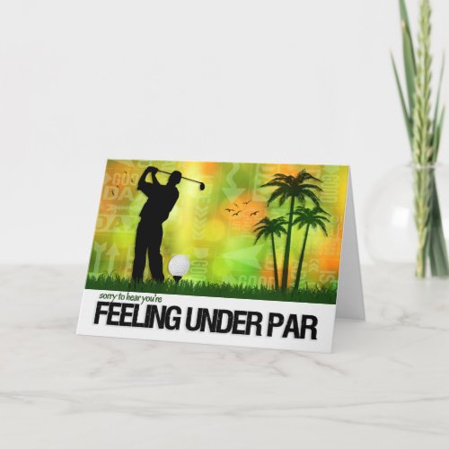 Male Golfer Sports Theme Get Well Card