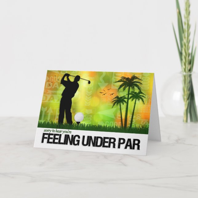 Male Golfer Sports Theme Get Well Card (Front)