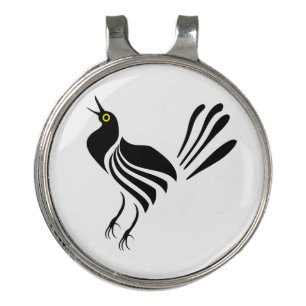 Male Grackle Black Bird Golf Hat Clip