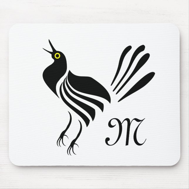 Male Grackle Black Bird Mouse Pad (Front)