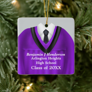 Male Grad Gown Purple and Black Ornament