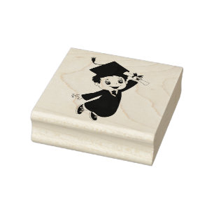 Male Graduate Rubber Stamp