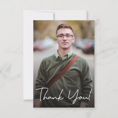 Male Graduation Custom Photo and message Thank You Card