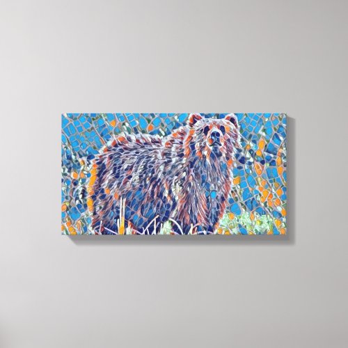 Male Grizzly Bear Abstract Animal art Canvas Print