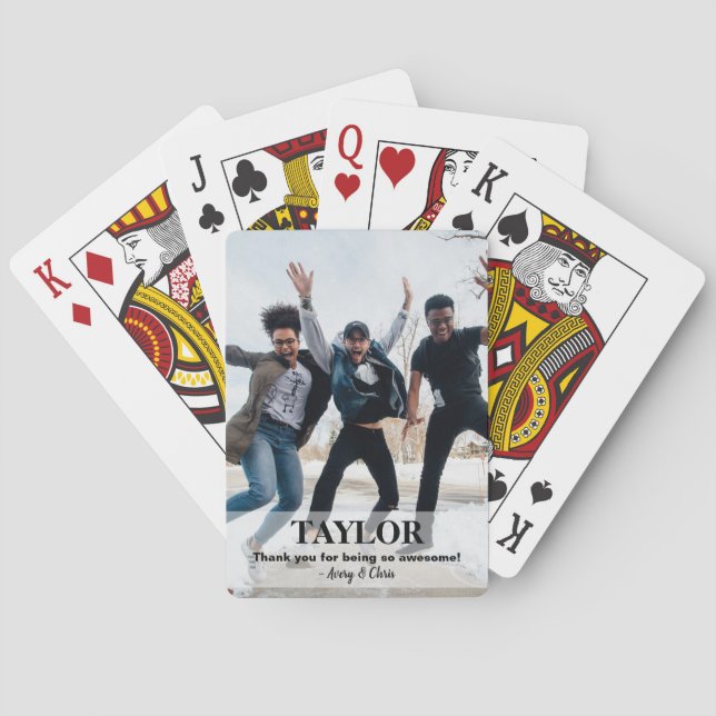 Male Guy Friend Custom Photo Gift Poker Cards (Back)