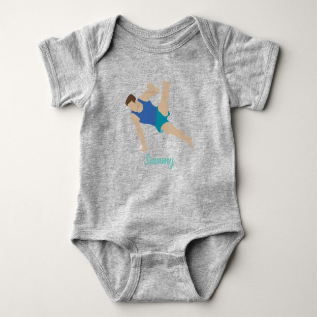 Male Gymnast Baby Bodysuit (Front)