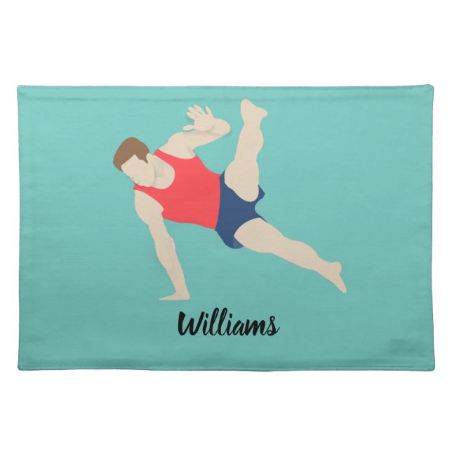 Male Gymnast Cloth Placemat (Front)