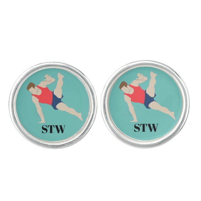 Male Gymnast Cufflinks (Front)
