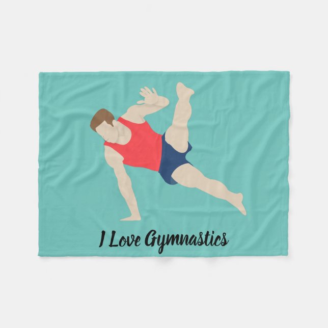 Male Gymnast Fleece Blanket (Front (Horizontal))