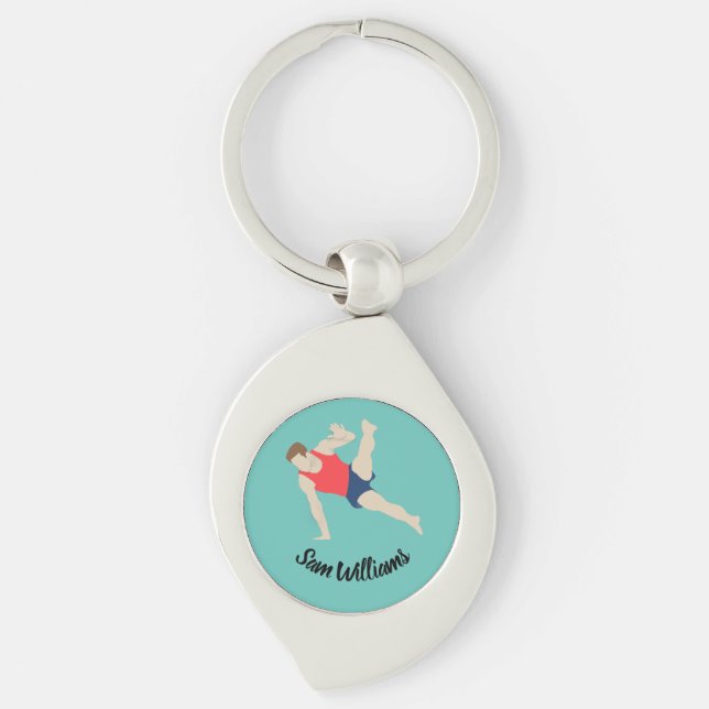 Male Gymnast Keychain (Front)