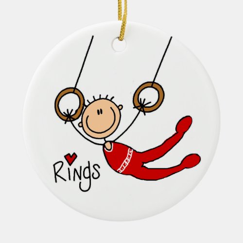 Male Gymnast on Rings  Ceramic Ornament