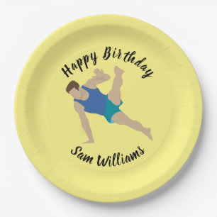 Male Gymnast Paper Plates