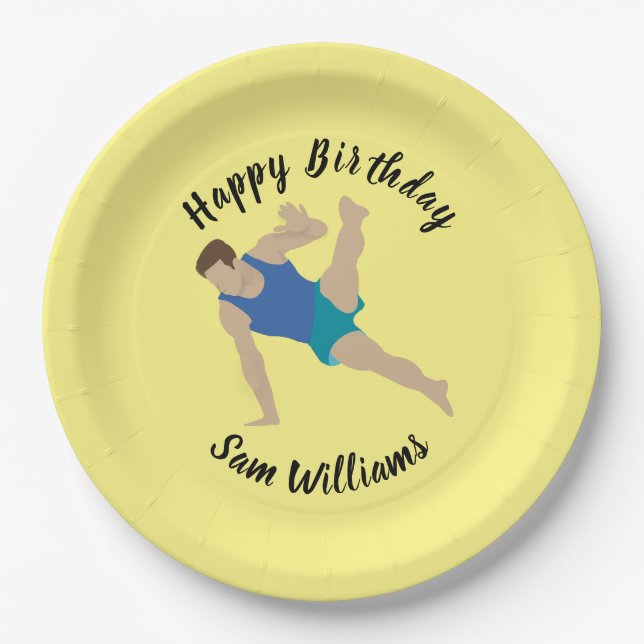 Male Gymnast Paper Plates (Front)