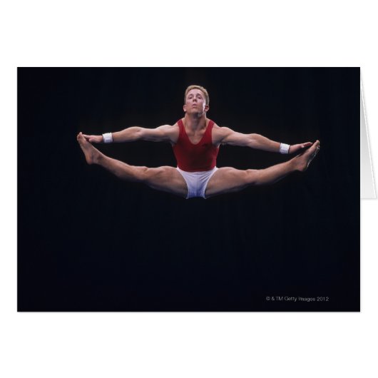 Male gymnast performing on the floor exercise (Front Horizontal)