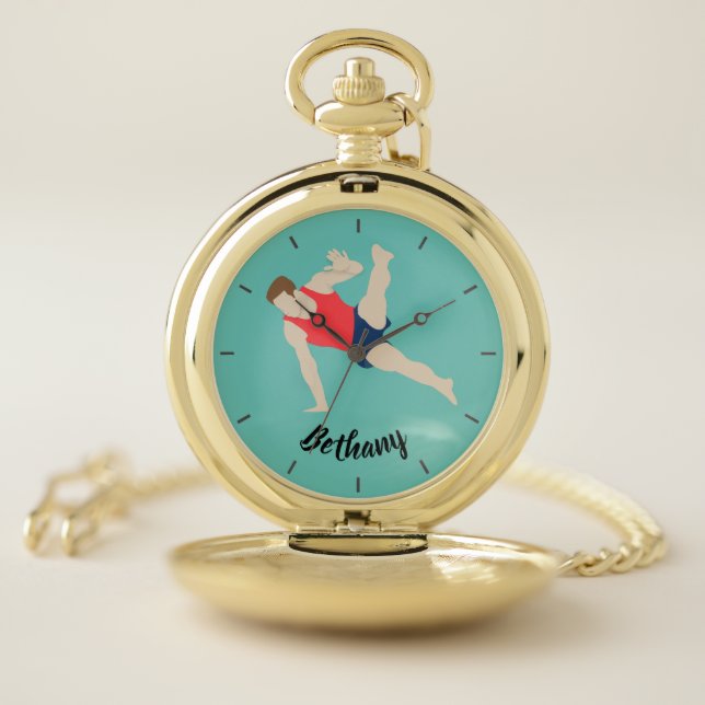 Male Gymnast Pocket Watch (Inside)
