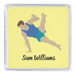 Male Gymnast Silver Finish Lapel Pin