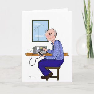 Male Ham Radio Operator - Balding Card
