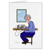 Male Ham Radio Operator - Grey Hair & Moustache (Front)