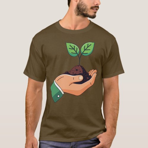 Male hand with sprout T_Shirt
