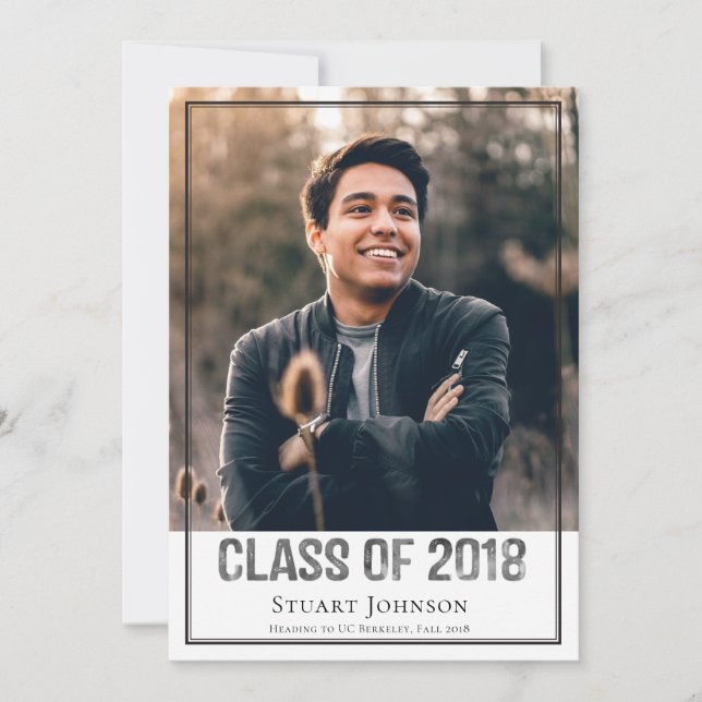 Male High School Photo Graduation Announcement (Front)