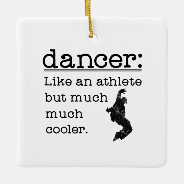 Male Hip Hop Dancer Like an Athlete square Ceramic Ornament (Front)