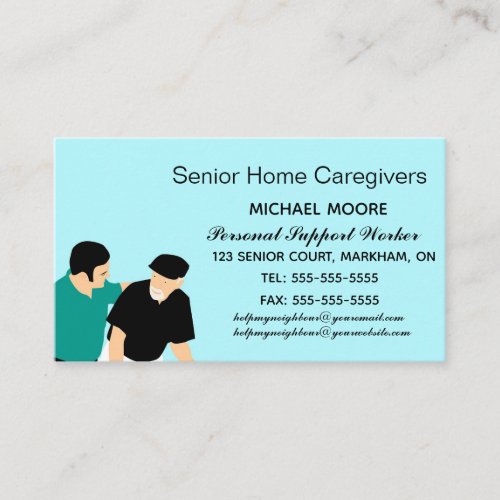 Male Home Care and Nursing Services Business Card