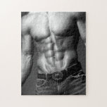 Male Hunk Puzzle #1<br><div class="desc">Black & White Photography of Male Fitness Model Hunk Puzzle</div>