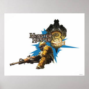 Male Hunter with Bowgun, Heavy Gunner with Ludroth Poster