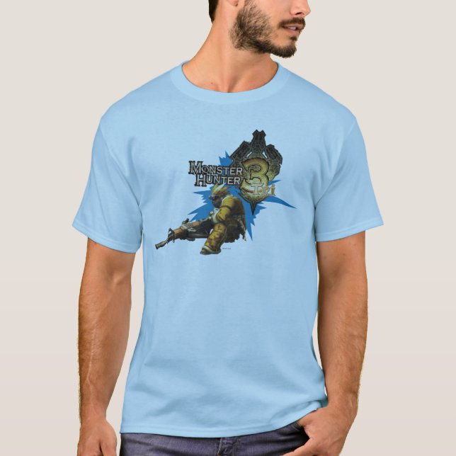 Male Hunter with Bowgun, Heavy Gunner with Ludroth T-Shirt (Front)