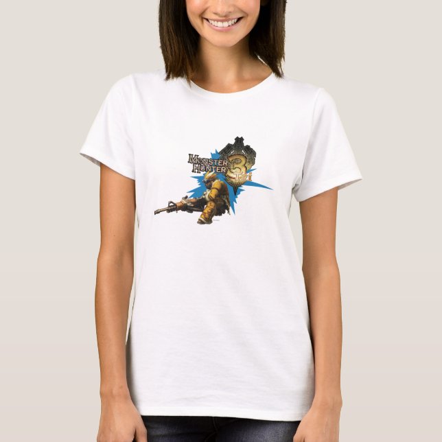 Male Hunter with Bowgun, Heavy Gunner with Ludroth T-Shirt (Front)