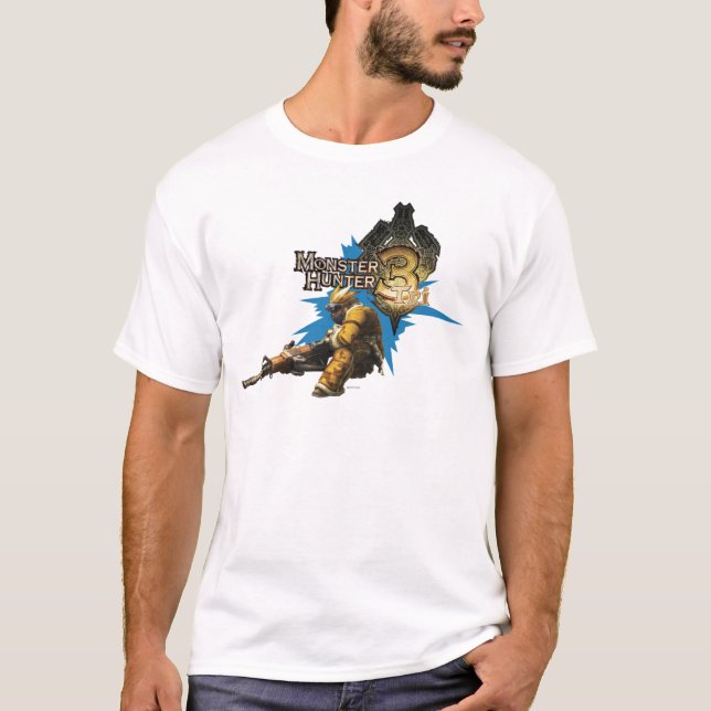 Male Hunter with Bowgun, Heavy Gunner with Ludroth T-Shirt (Front)
