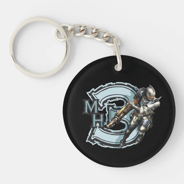 Male Hunter with Bowgun, Steel Armor 2 Keychain (Front)