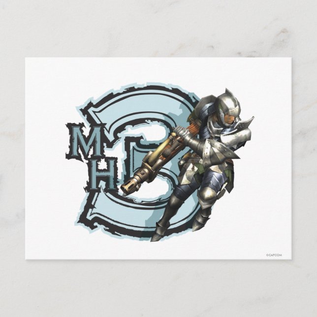 Male Hunter with Bowgun, Steel Armor Postcard (Front)