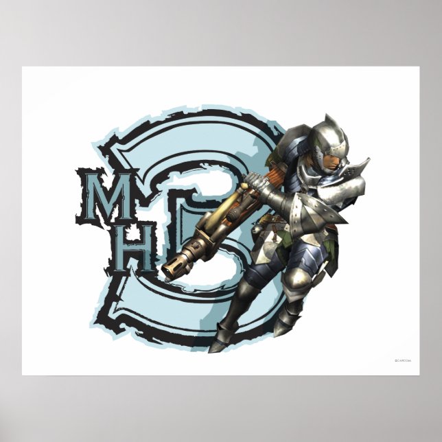Male Hunter with Bowgun, Steel Armor Poster (Front)