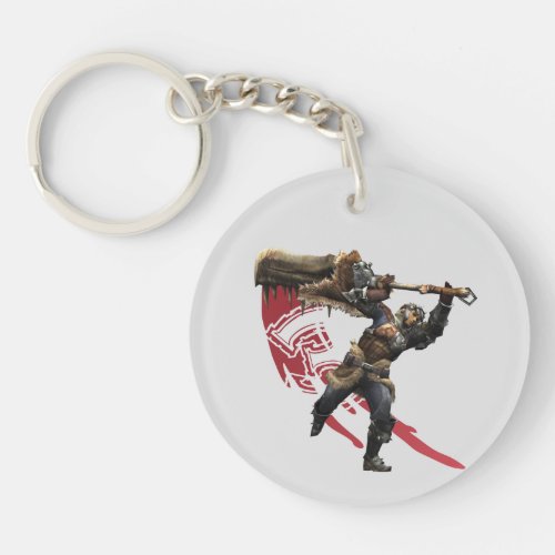 Male Hunter with great sword  hunters armor 2 Keychain