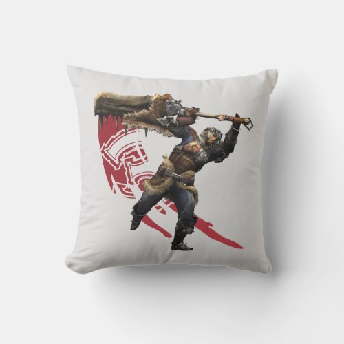 Male Hunter with great sword  hunters armor 2 Throw Pillow