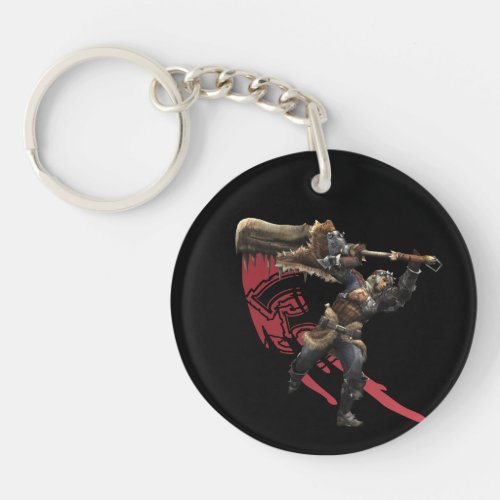 Male Hunter with great sword  hunters armor Keychain