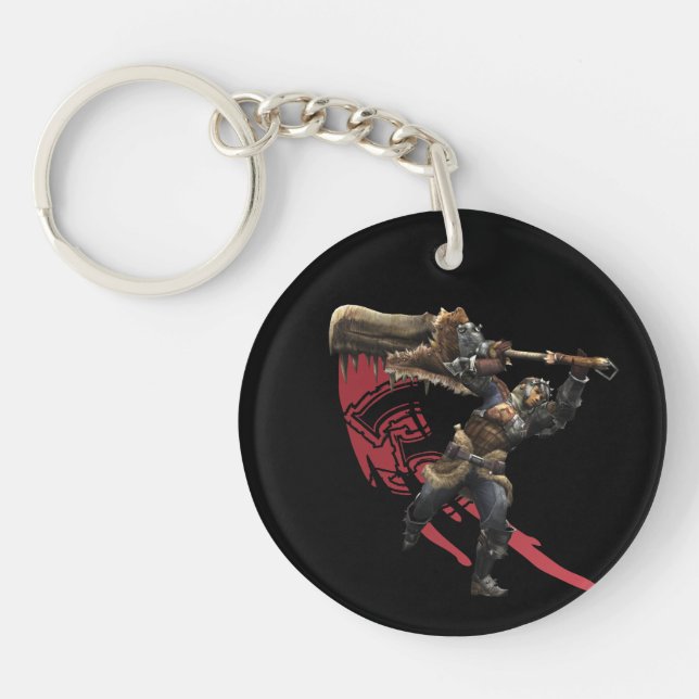 Male Hunter with great sword & hunter's armor Keychain (Front)