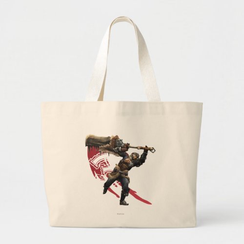 Male Hunter with great sword  hunters armor Large Tote Bag