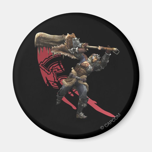 Male Hunter with great sword & hunter's armor Magnet (Front)